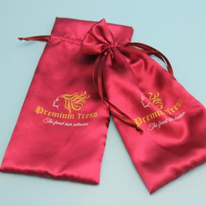Luxury Hair Extensions Packaging Drawstring Bag Colorful 12 X 17cm Size