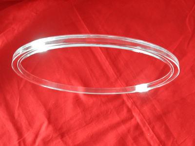 Transparent quartz glass ring