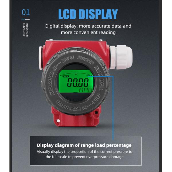 4-20mA Explosion-proof Digital LCD Pressure Transmitter Customizable Thread Connection