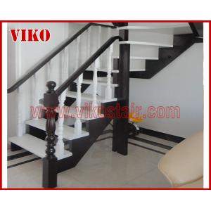 Solid Wood Staircase VK96S Beech Handrail Tread Beech ,Railing tempered glass,