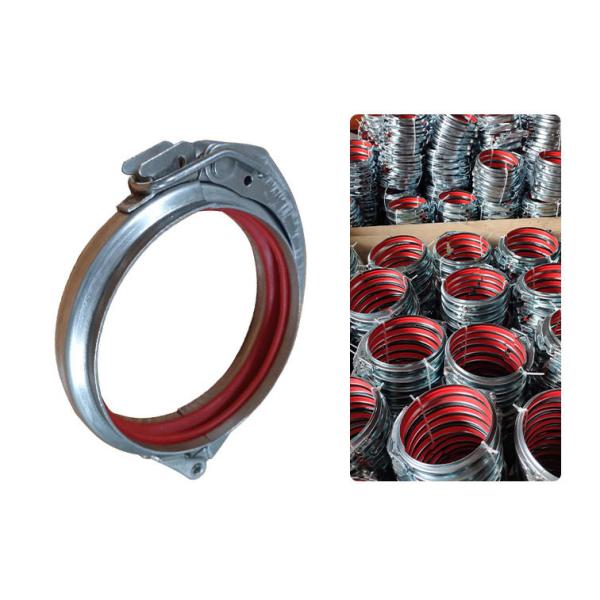Quality Quick Release Galvanized Pipe Clamp With Lock And Red Rubber for sale