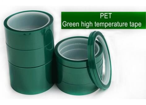 Green Polyester Silicone Adhesive Electroplating Tape Heat Resistant PET Powder