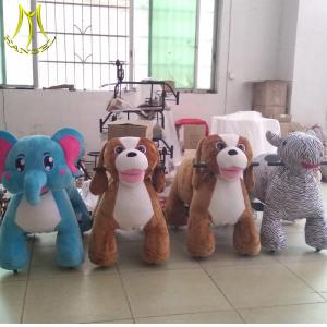China Hansel children stuffed animals with 4wheels ride on animal toy for shopping mall on sale