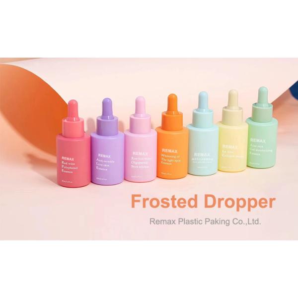 30ml Blue/Purple Cylindrical Smooth Glass Bottle With Blue/Purple Drop For Empty Dropper Bottle