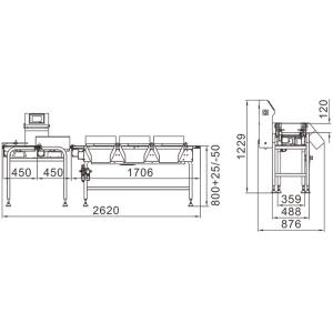 Belt Conveyor Air Blowing 160g Automatic Checkweigher