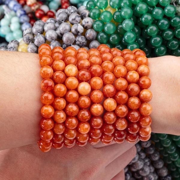 8MM Crystal Darker Red Aventurine Healing Gemsotne Round Loose Beads For Handmade Jewelry