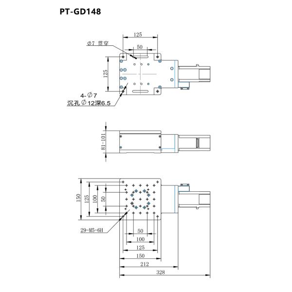 High Precision Lifting Motorized Stage Ball Screw Driving Travel 20mm
