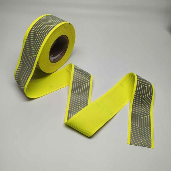 High Visibility Iron Heat Transfer Film To Yellow Reflective Webbing For Sportswear Workwear