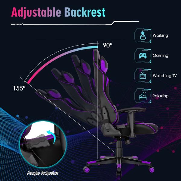 Experience Comfort and Style with ALINUNU's Swivel Gaming Chair Featuring RGB LEDs
