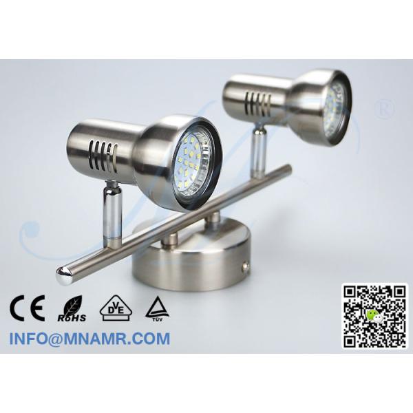 Hot Sale Double Heads LED Vanity Light Fixtures Nickel Matt Come With 2x5W GU10 LED Lamp Warm White Emitting Color Hot Sale Double Heads LED Vanity Light Fixtures Nickel Matt Come With 2x5W GU10 LED Lamp Warm White Emitting Color