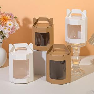 Buy cheap Joyful Festive Corrugated Display Boxes Octagon Handheld Folding Gift Box Clear from wholesalers