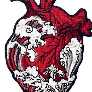 Velcro Hook Loop Wave Heart Patch No Backing Custom Jacket Patches