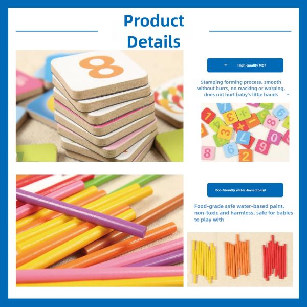 Wooden Counting Sticks Preschool Math Training Intelligence Teaching Calculation Baby Toy Montessori Educational Toy
