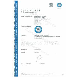 Guangzhou Bouncia Inflatables Factory Certifications