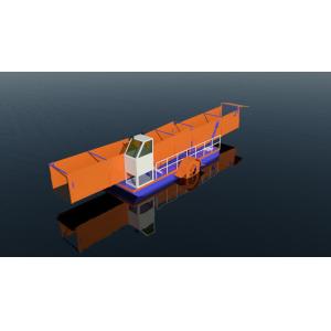 Hyaraulic Propulsion Aquatic Weed Transportation Barge With 45cbm loading
