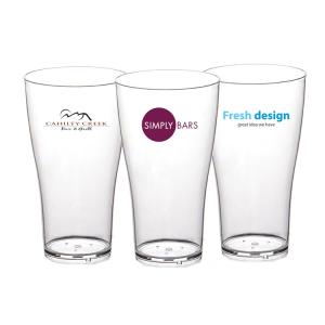 Nucleated Tulip Plastic Beer Glasses 560ml Unbreakable Polycarbonate Pint