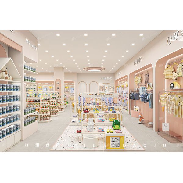 BBC003 Customized Store Design baby clothing display rack baby shoe display for Baby Shop Interior Design