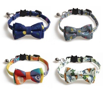 Quality Adjustable Pet Cat Collar Breakaway with Cute Bow Tie and Bell for Kitty and Some Puppies for sale