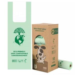 China PLA Green Plastic Eco Friendly Compostable Biodegradable Dog Waste Bags Puppy Poop Bags on sale