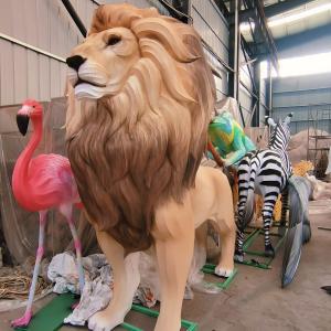 Zoo Decoration Realistic Lion Sculpture Lanterns for Animal Theme