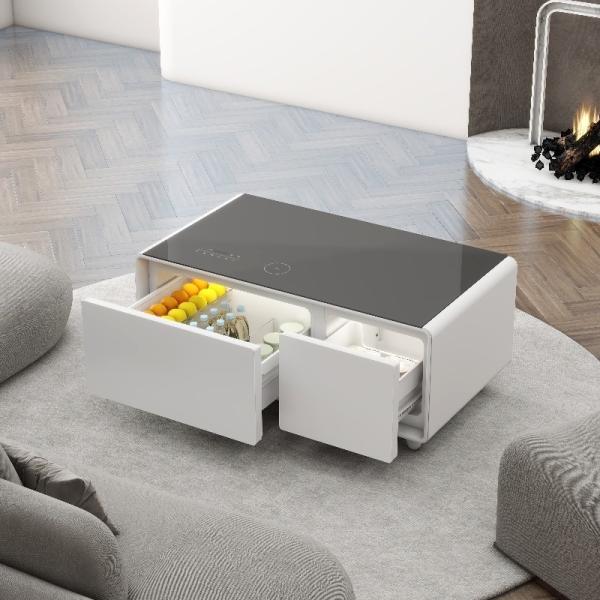 Multifunctional Smart Coffee Table with Wireless Charging and 0-8 Temperature