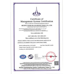 Beijing Worldia Diamond Tools Co., Ltd. Certifications
