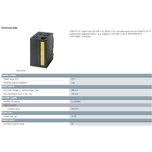 6ES7326-1BK02-0AB0 Siemens Failsafe Digital Input SM 326 F-DI 24xDC 24V With 100% Original