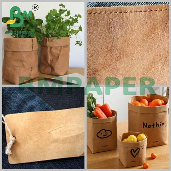 0.55mm 0.8mm Colorful Textured Wahsable Kraft Fabric For Handbag