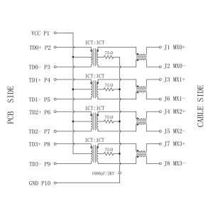 LPJG0820GENL ,GDI14-A4-100 Ethernet PCB RJ45 Modular Jack ,8 Pin With LED