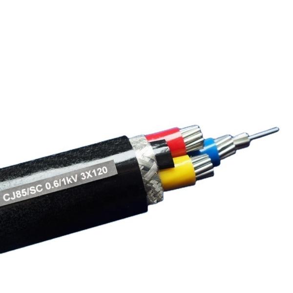 Color Strip Core Mark Polyethylene Insulated Power Cable in Black Jacket for