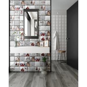 152x152mm White Clay Interior Wall Tiles with Geometric Patterns