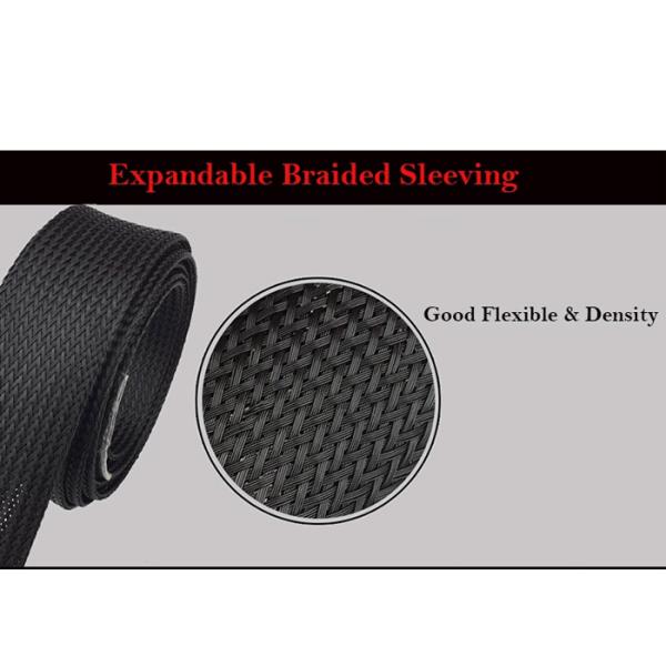Hot Proof Auto Electrical Wrap Around Braided Sleeving For Protective Cable Harness