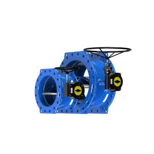 RAL 5010 Ductile Iron Double Eccentric Butterfly Valve 150 PSI