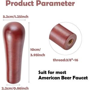 Beer Tap Handle,Premium Wooden Faucet Rustic Brown Classical Style Handle