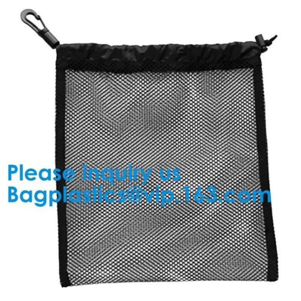 Promotion Small Polyester Mesh Drawstring Bag Customs Size and Logo printing