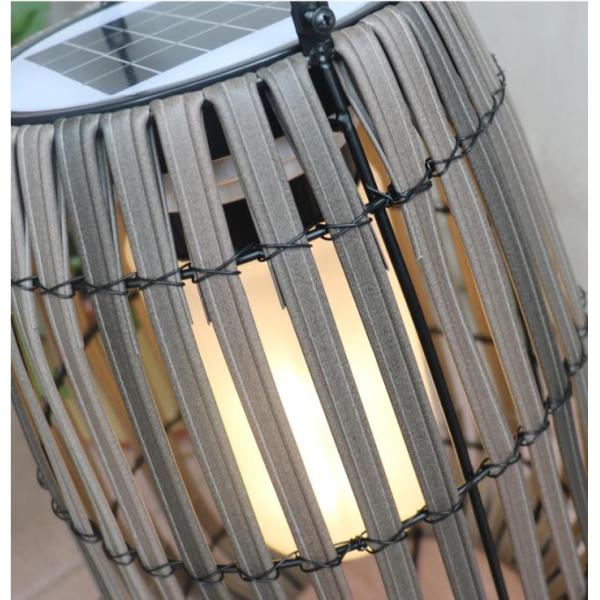 Customized Solar Rattan Garden Lanterns Portable With Handle