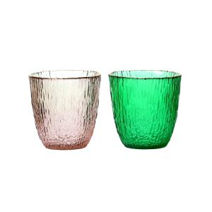 Lead Free Handmade Solid Coloured Whisky Glasses With Unique Hammer Pattern