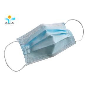 Customized Breathable Disposable Earloop Blue Face Mask 3 Ply For Adult