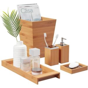 Sustainable Bamboo Bathroom Organizer Storage Unit Custom