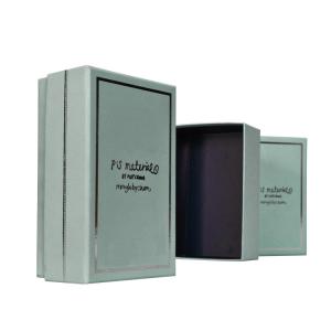 Custom silver stamping logo rigid carboard small gift package boxes