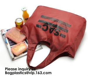 China Custom Eco-friendly Durable Foldable Polyester Handle Bag Pocket Folding Nylon Shopping Bag Eco-friendly Durable Foldabl on sale
