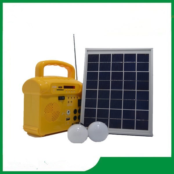 Quality 10w mini portable solar lighting kits, solar panel system with FM radio for camping for sale