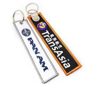 Wholesale Custom Logo Fabric Key Tag Embroidery Keychain Label Key Chain from china suppliers