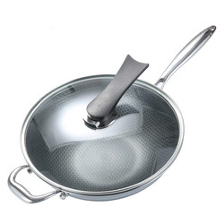 Custom OEM/ODM Kitchen Honeycomb Frying Pan 18/8 Stainless Steel Frypan Non