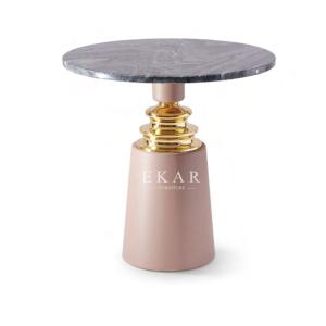 Modern Design Round End Living Room Marble Coffee Side Table W003H6C