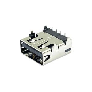 LCP Black Female DIP USB Connector Socket USB2.0 90 Degrees RVS CH3.4mm Reel