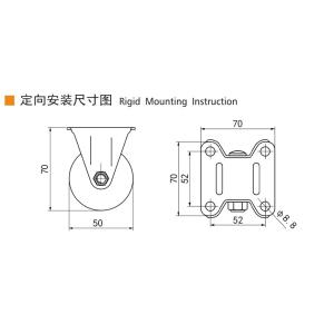 EDL 2inch 250kg Plate TPU Equipment Caster by Rigid, Swivel and Brake type M412P