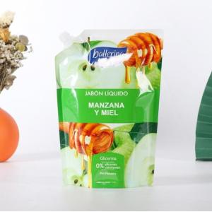 Liquid Plastic Stand Up Pouch With Spout CMYK Print Customized pattern