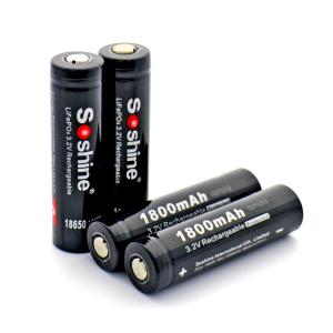 China Soshine 18650 LiFePO4 3.2V Protected Battery :1800mAh on sale