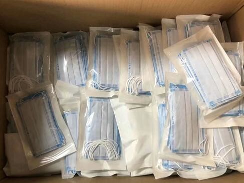 Blue Disposable Antibacterial Triple Layer Medical Mask